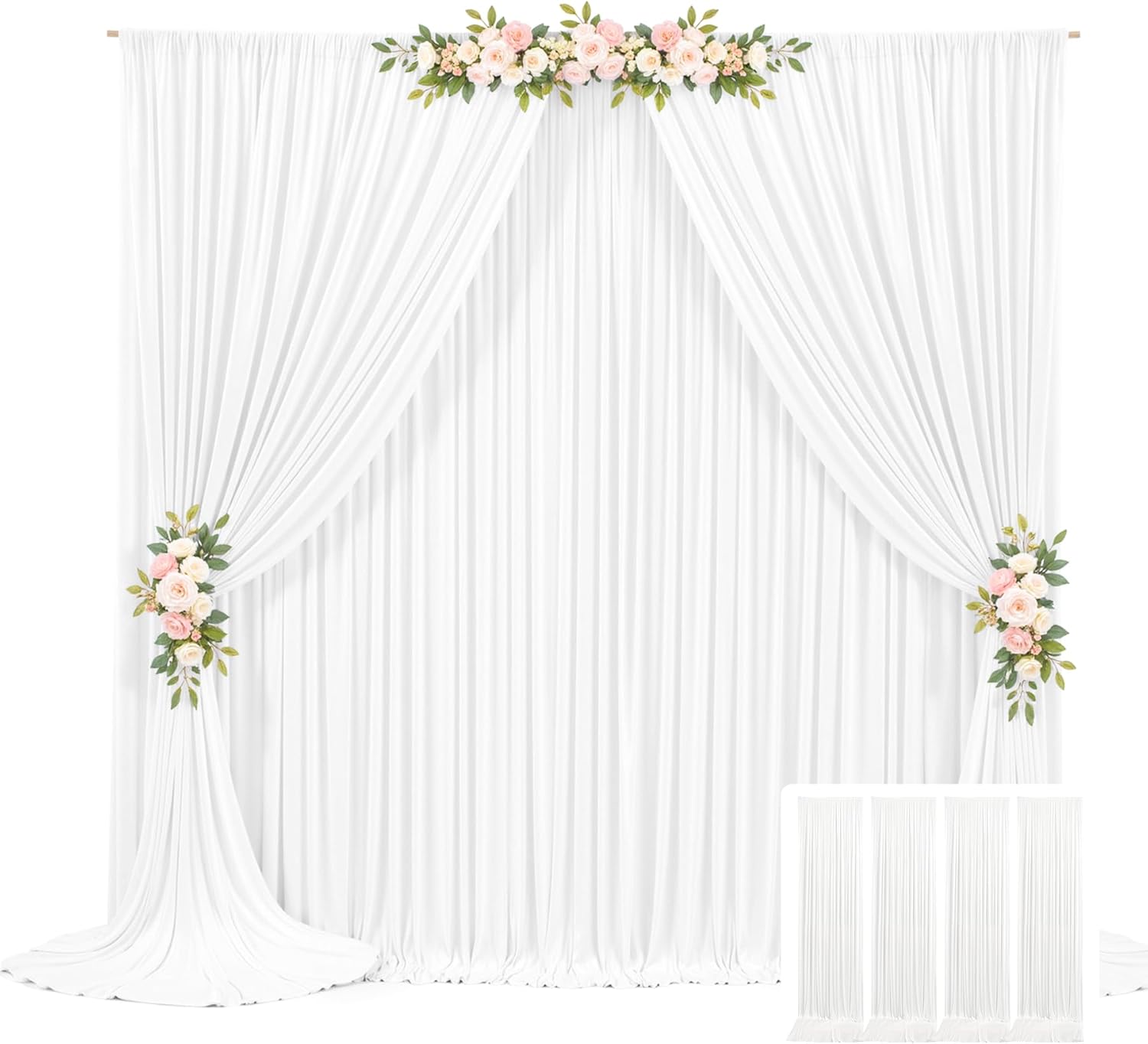 20ft x 10ft White Backdrop Curtains for Stunning Events