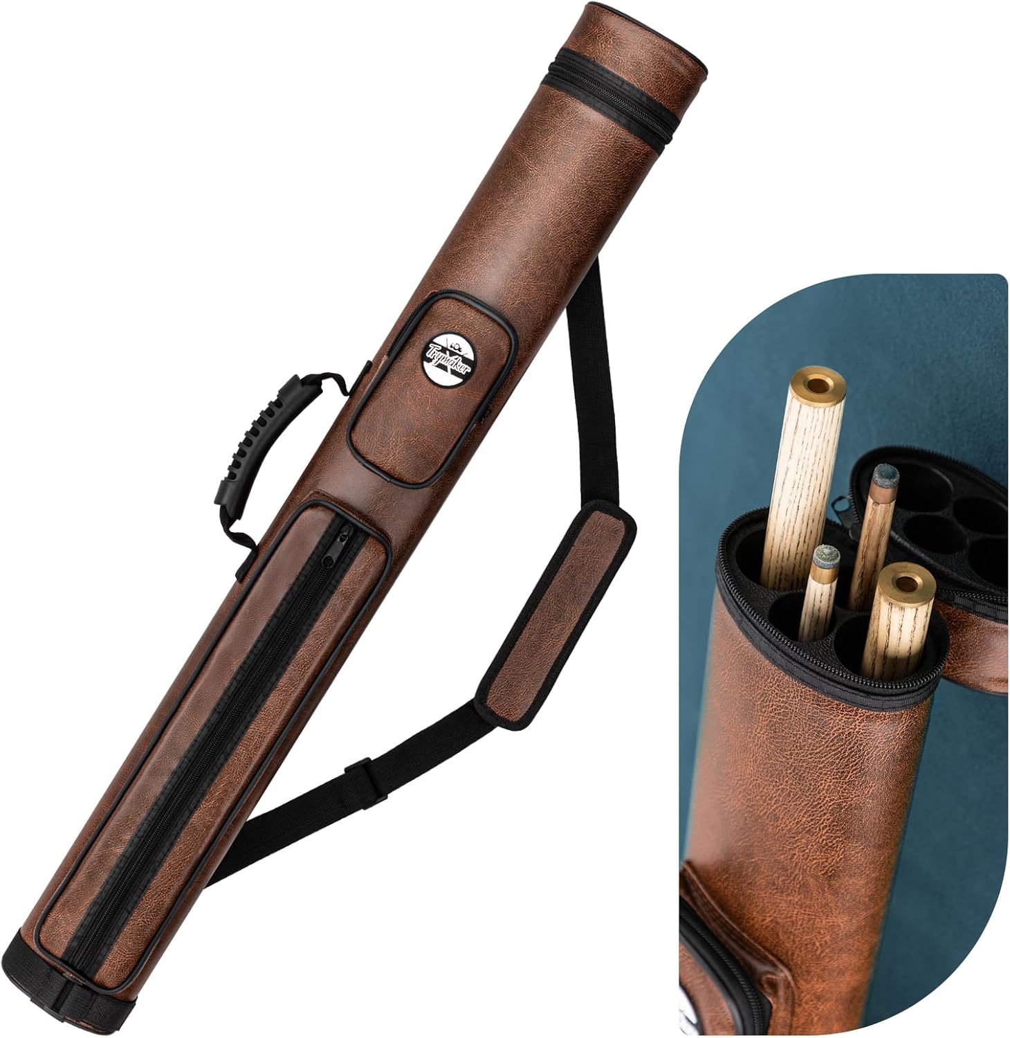 Durable 2x2 Pool Cue Case for Billiard Accessories Protection