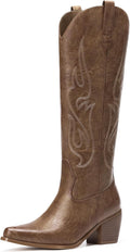 Pasuot Women's Knee High Cowboy Boots for Trendy Western Style