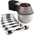 Magnetic Measuring Cups and Spoons Set - Stackable Stainless Steel