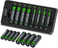 BEVIGOR 8 Bay Smart Battery Charger with AA & AAA - Fast, Safe