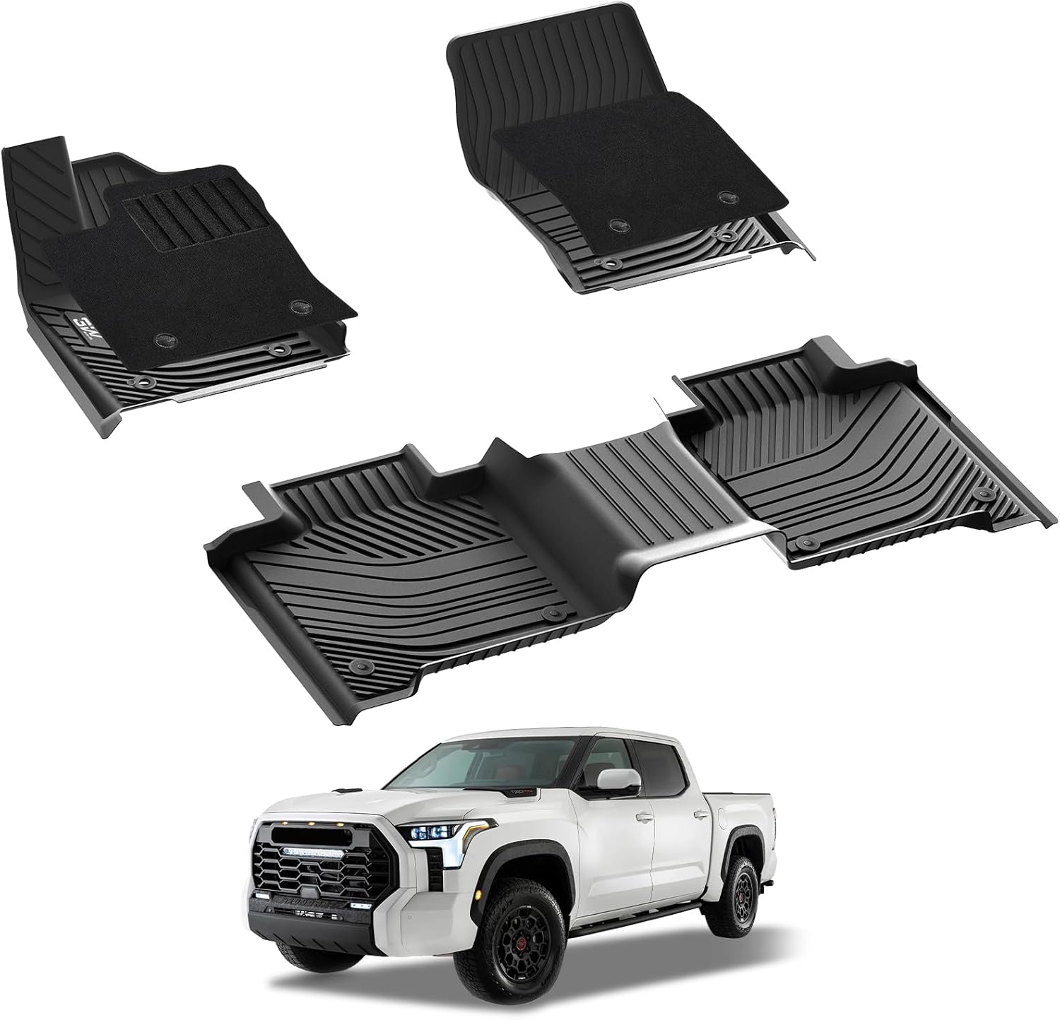 Custom Fit All-Weather Floor Mats for 2022-2026 Toyota Tundra