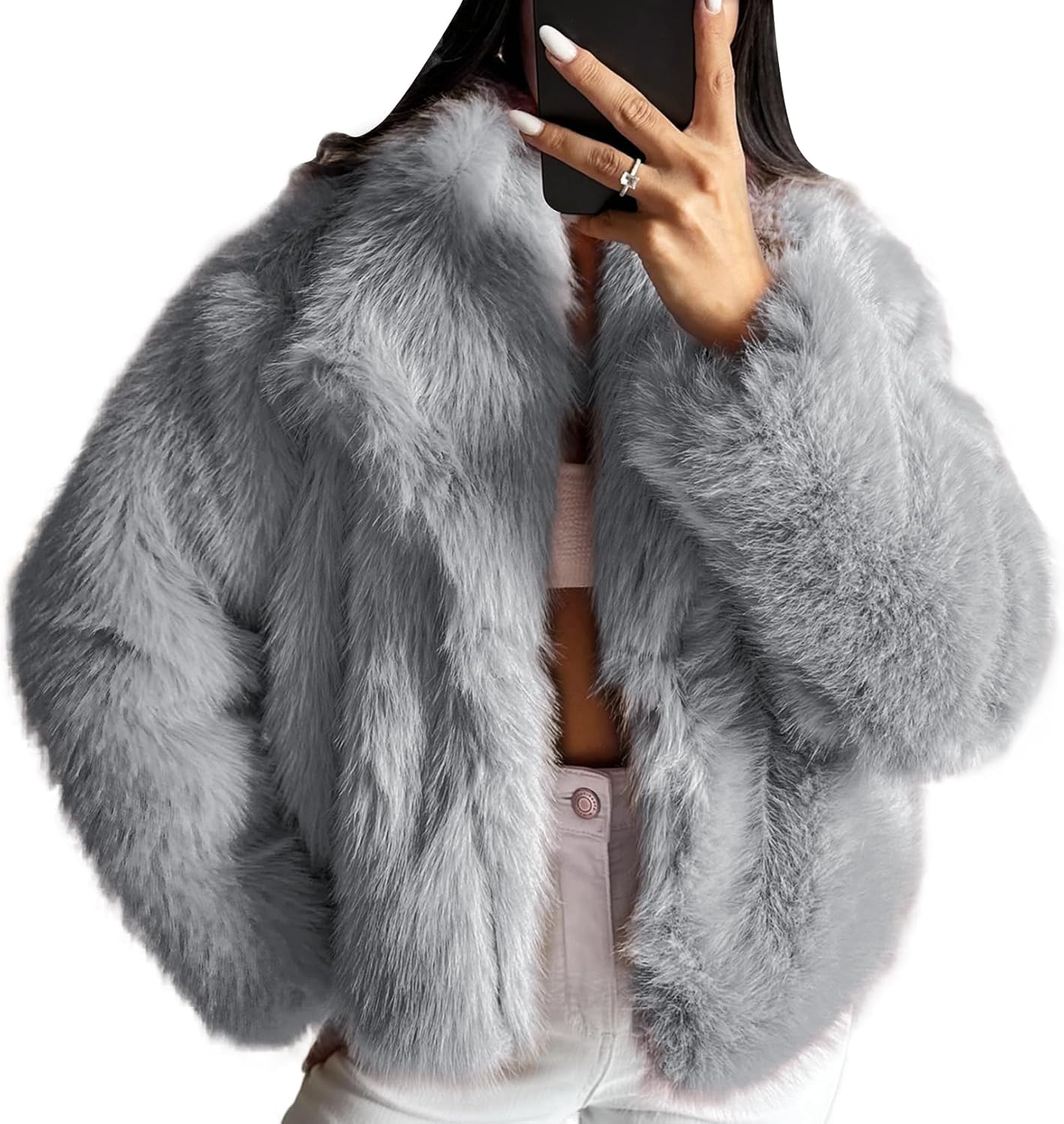 COZYPOIN Womens Faux Fur Jacket for Stylish Winter Wear