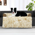 Calming Dog Couch Bed for Large Dogs 41 x 37 in - Tie-Dye Khaki Plush