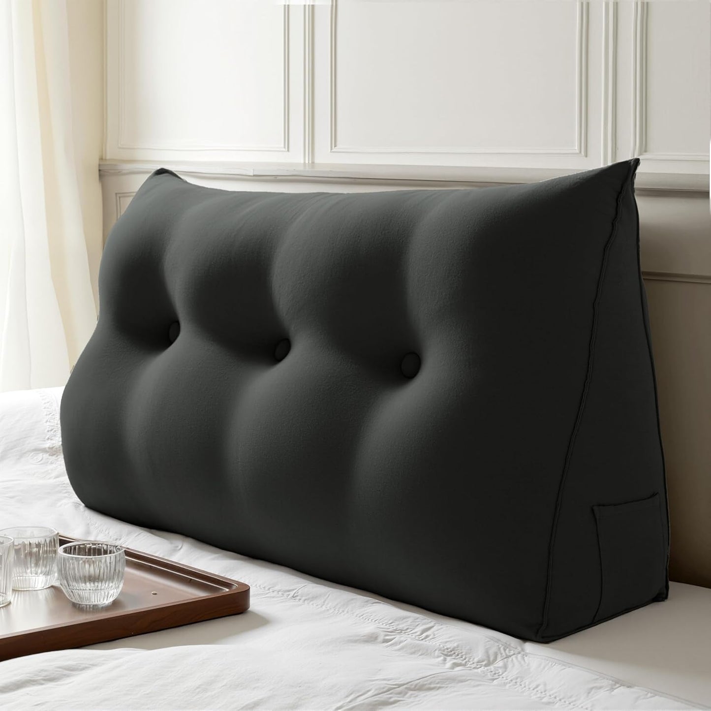 WOWMAX Wedge Pillow for Twin XL Bed - Perfect Dorm Headboard