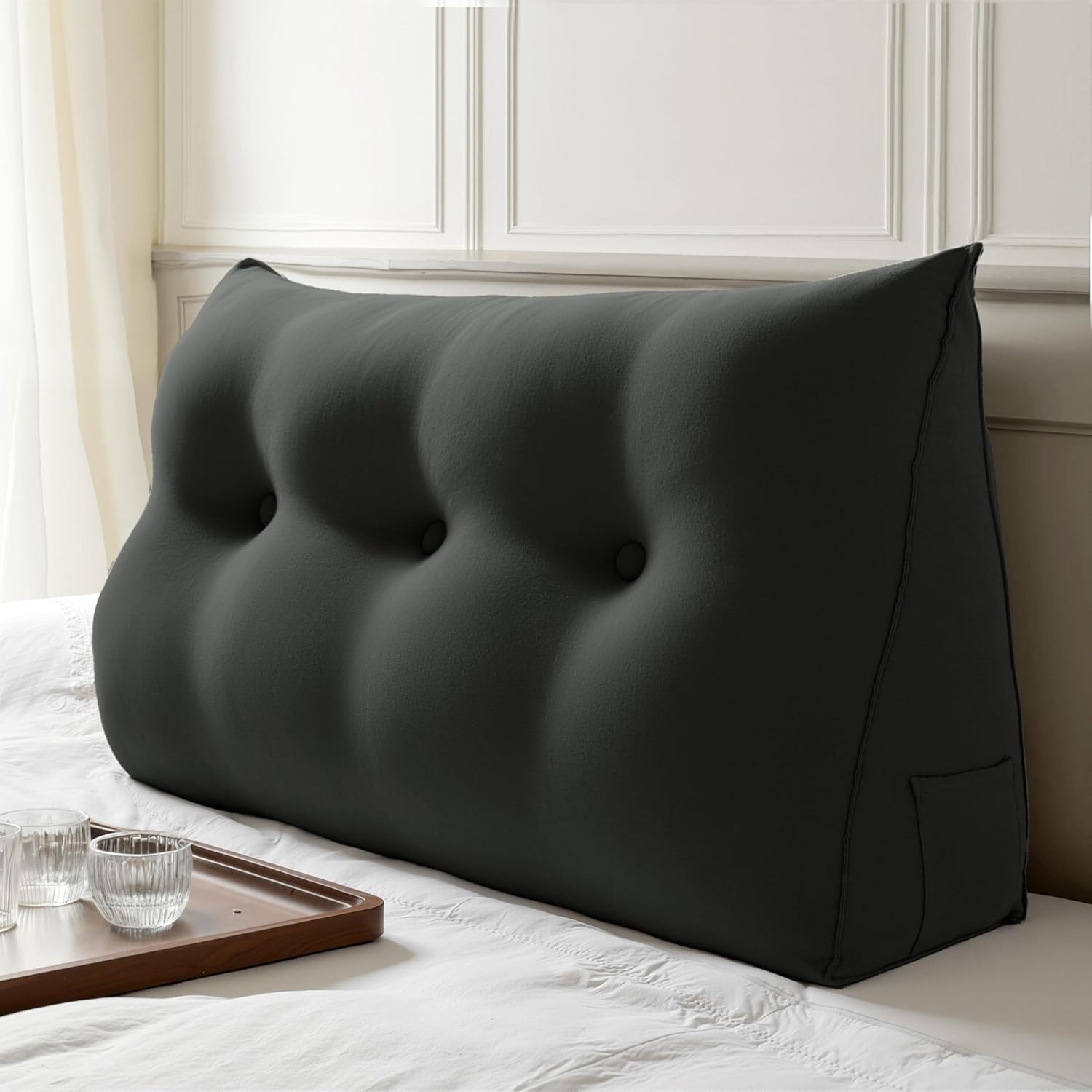 WOWMAX Wedge Pillow for Twin XL Bed - Perfect Dorm Headboard