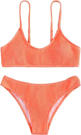 SOLY HUX Bikini Sets for Women Solid Textured Bathing Suits