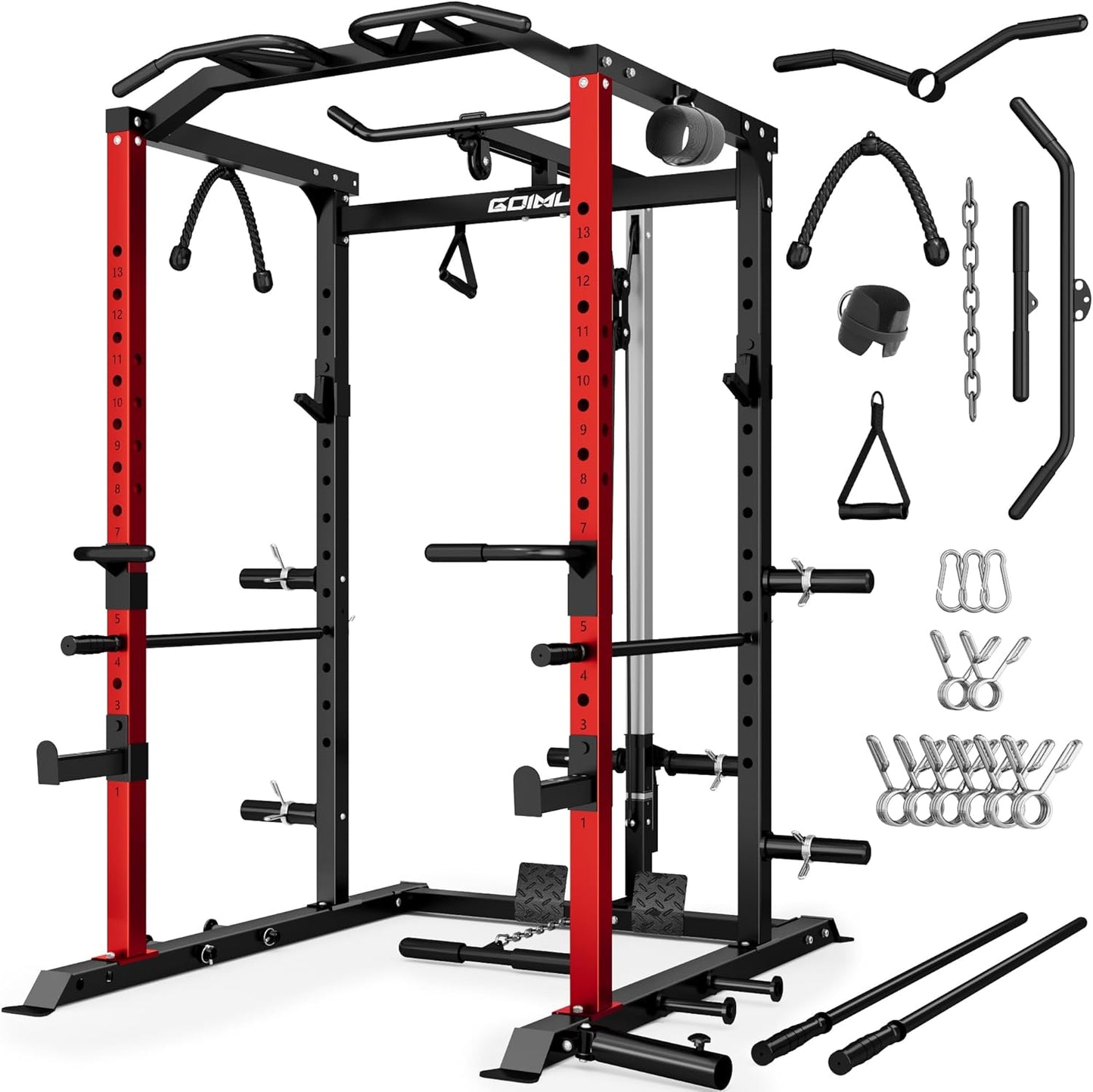 2000LBS Squat Rack with LAT Pulldown - Ultimate Strength Training Power