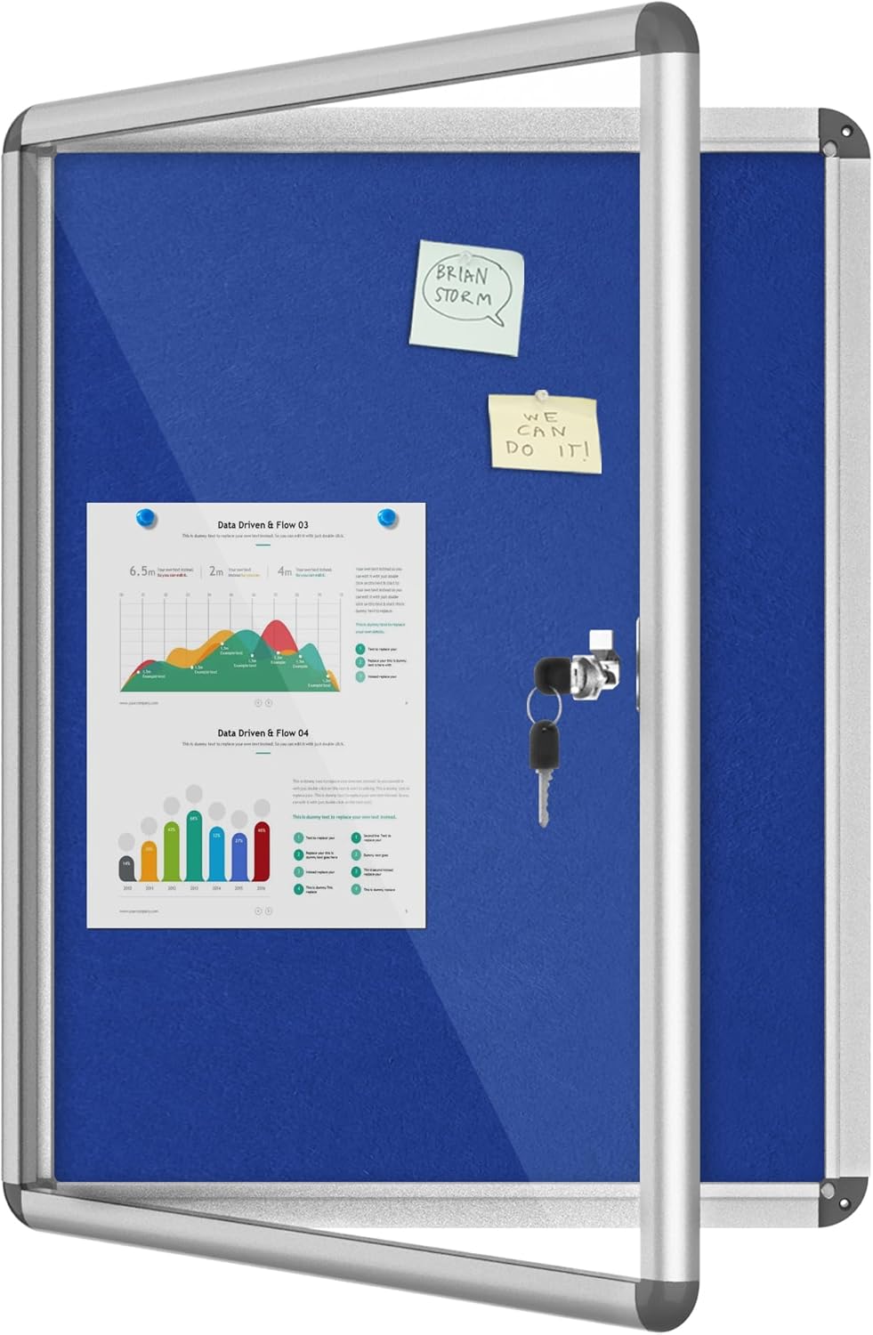 Lockable Weather-Resistant Bulletin Board for School & Office