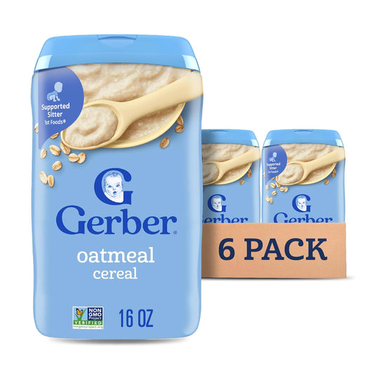 Gerber Baby Oatmeal Cereal for Infants, 8g Whole Grains