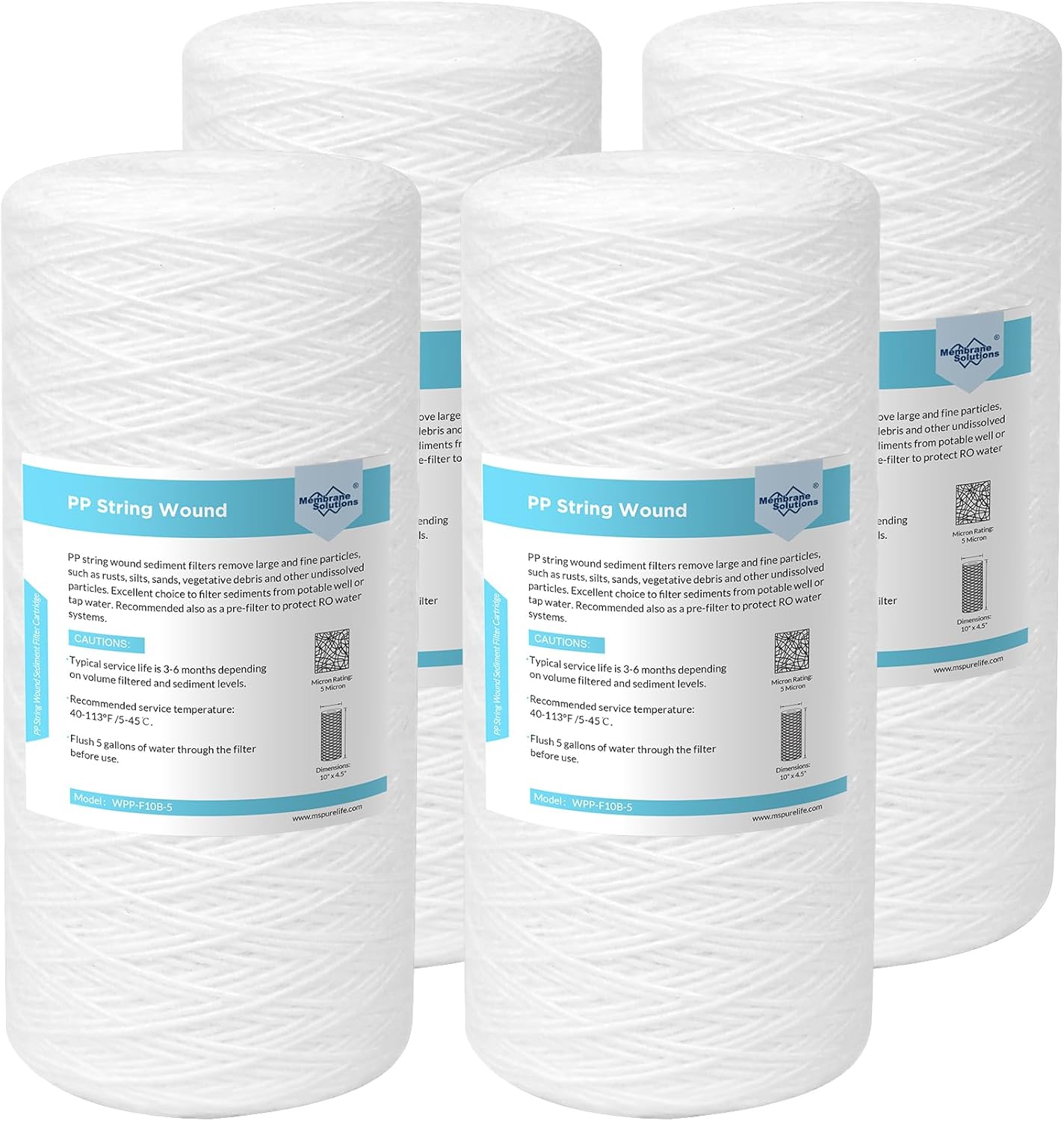 5 Micron String Wound Whole House Water Filter Replacement Cartridge