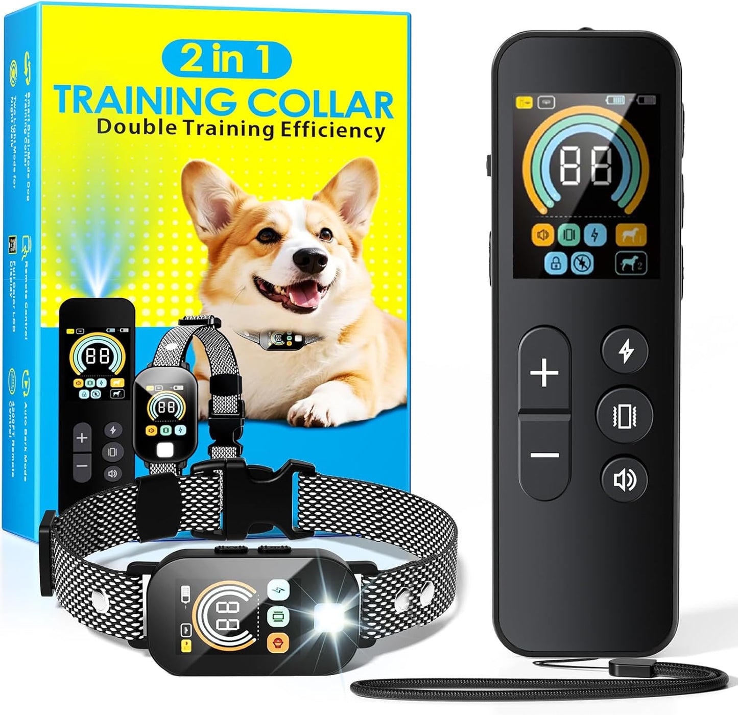 2 in 1 Dog Training Collar with Remote and Anti Barking Features