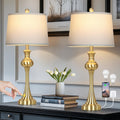 28.75in Gold Table Lamps Set of 2 - Touch 3-Way Dimmable with USB A+C