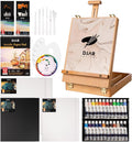 DJAR 49 pcs Acrylic Painting Set - Portable Desktop Easel Kit