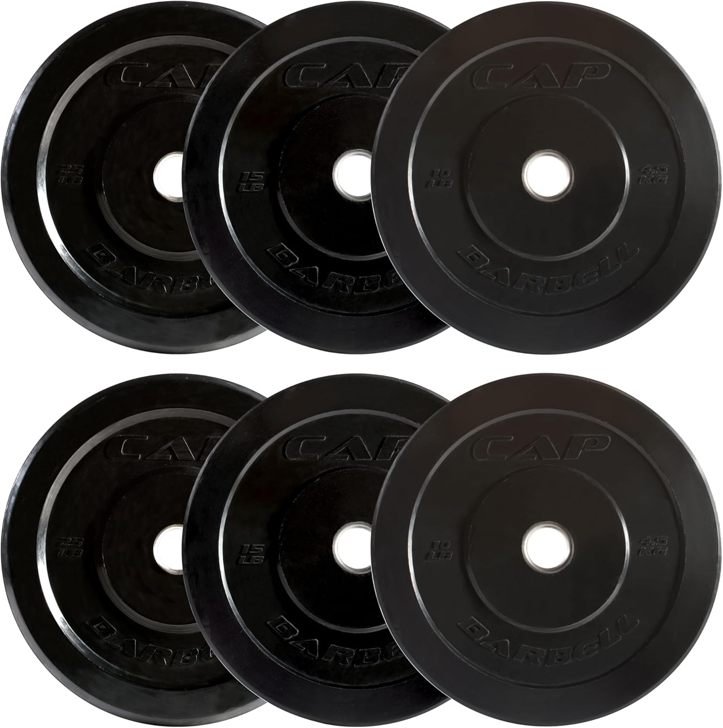 CAP Barbell Olympic Bumper Plate Weight Set for Serious Lifters