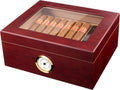 Premium Cigar Humidor for 25-50 Cigars - Elegant Cedar Box
