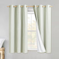 Sage Green Linen Blackout Curtains Set of 2 - 100% Light Blocking