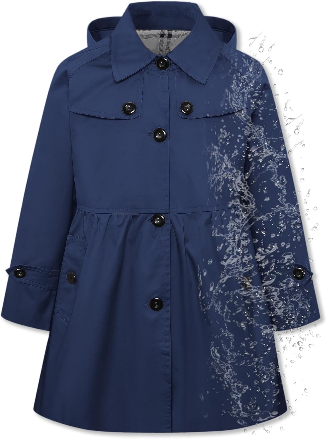 Betusline Girl's Rain Jackets Lightweight Waterproof Hooded Coat
