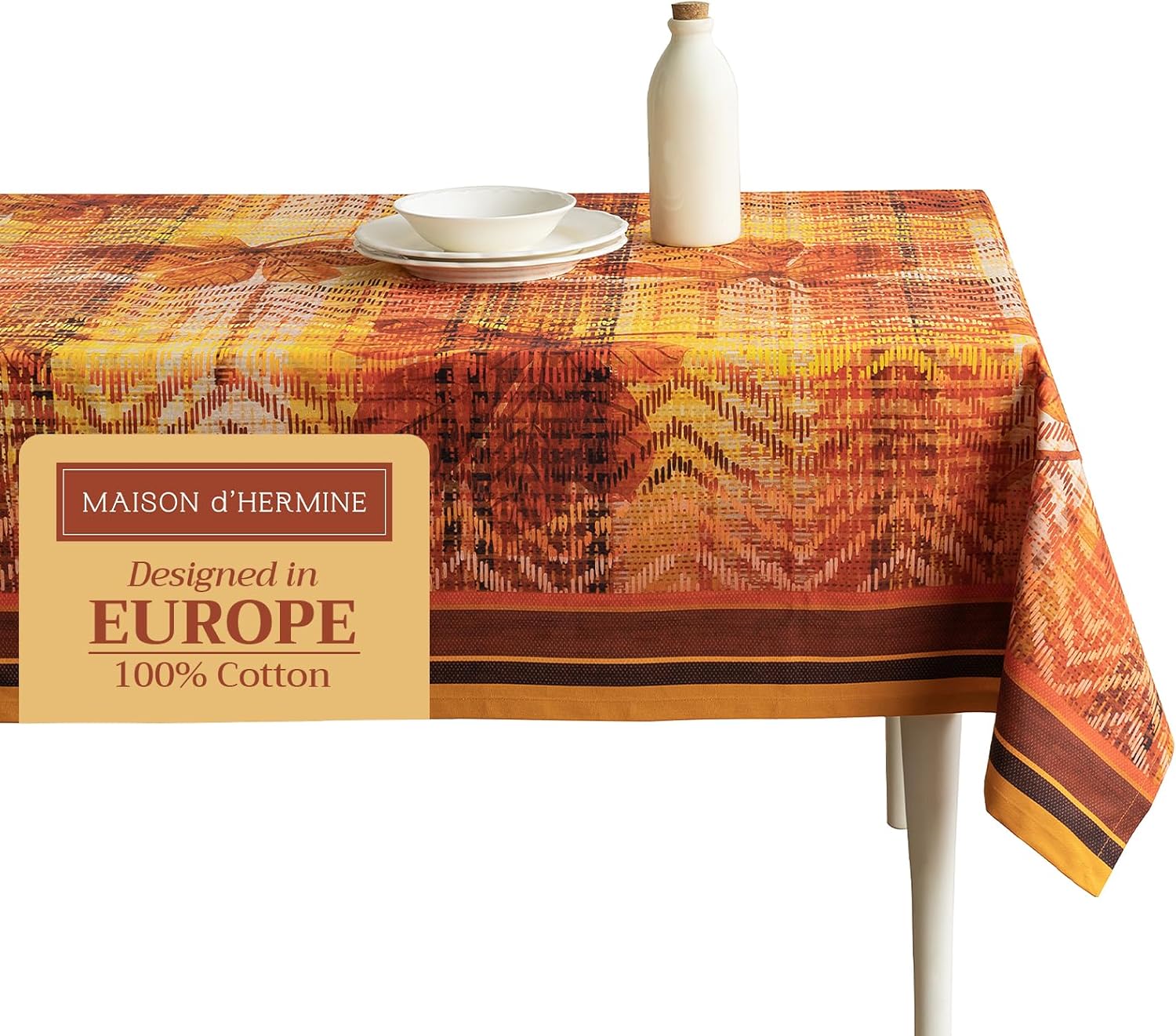 Maison d' Hermine 100% Cotton Fall Tablecloth for Dining Decor