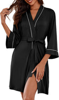 Ekouaer Women Kimono Robes Knee Length Knit Bathrobe - Soft