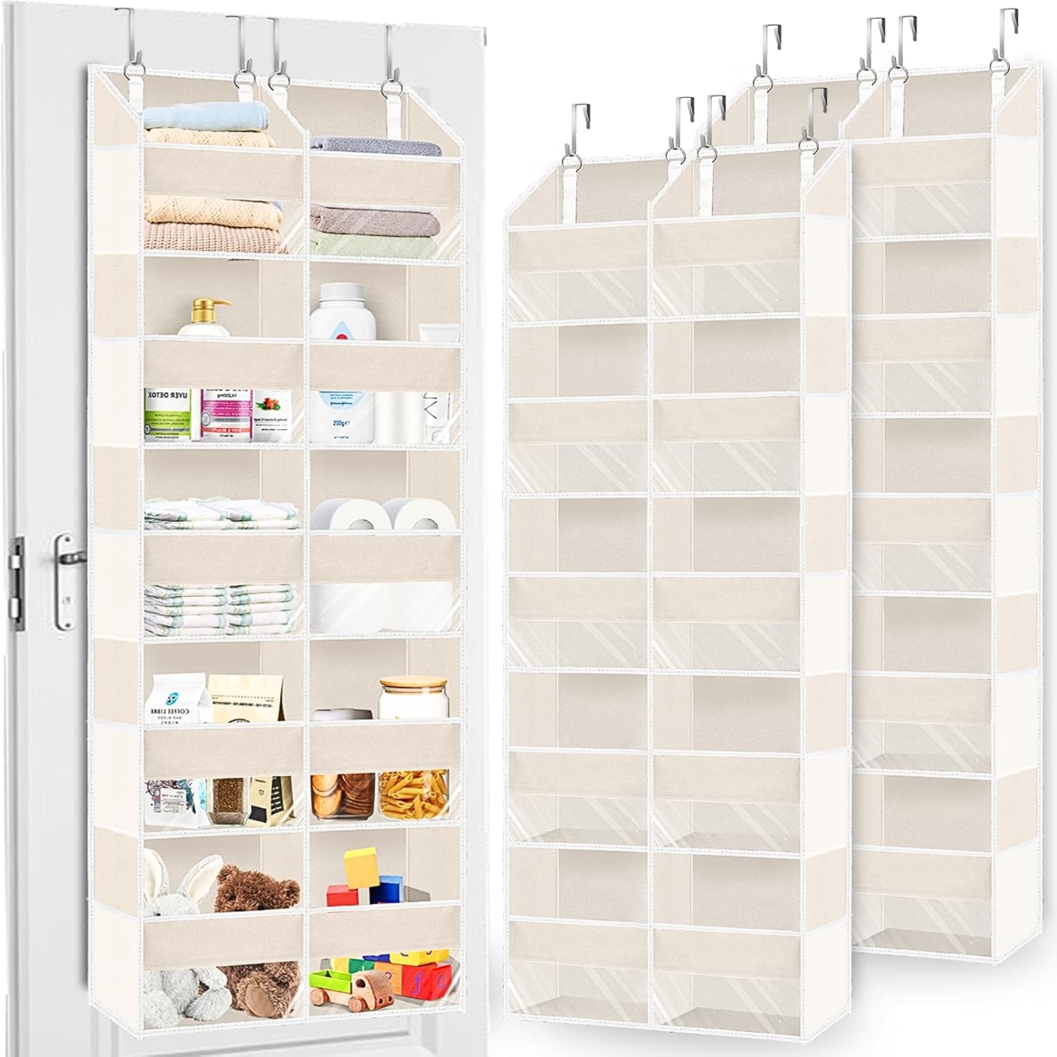 2 Pack Over the Door Organizer with 10 Compartments for Storage