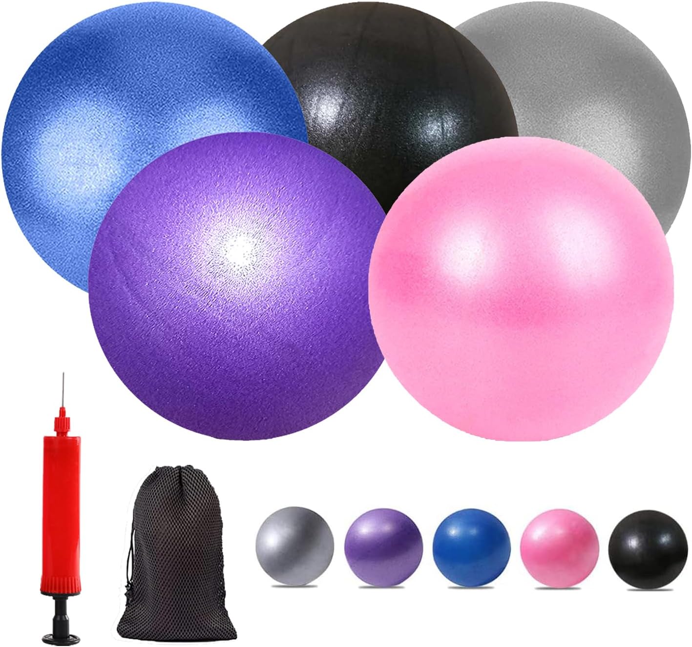 6 Mini Yoga Balls Set - Home Stability Training