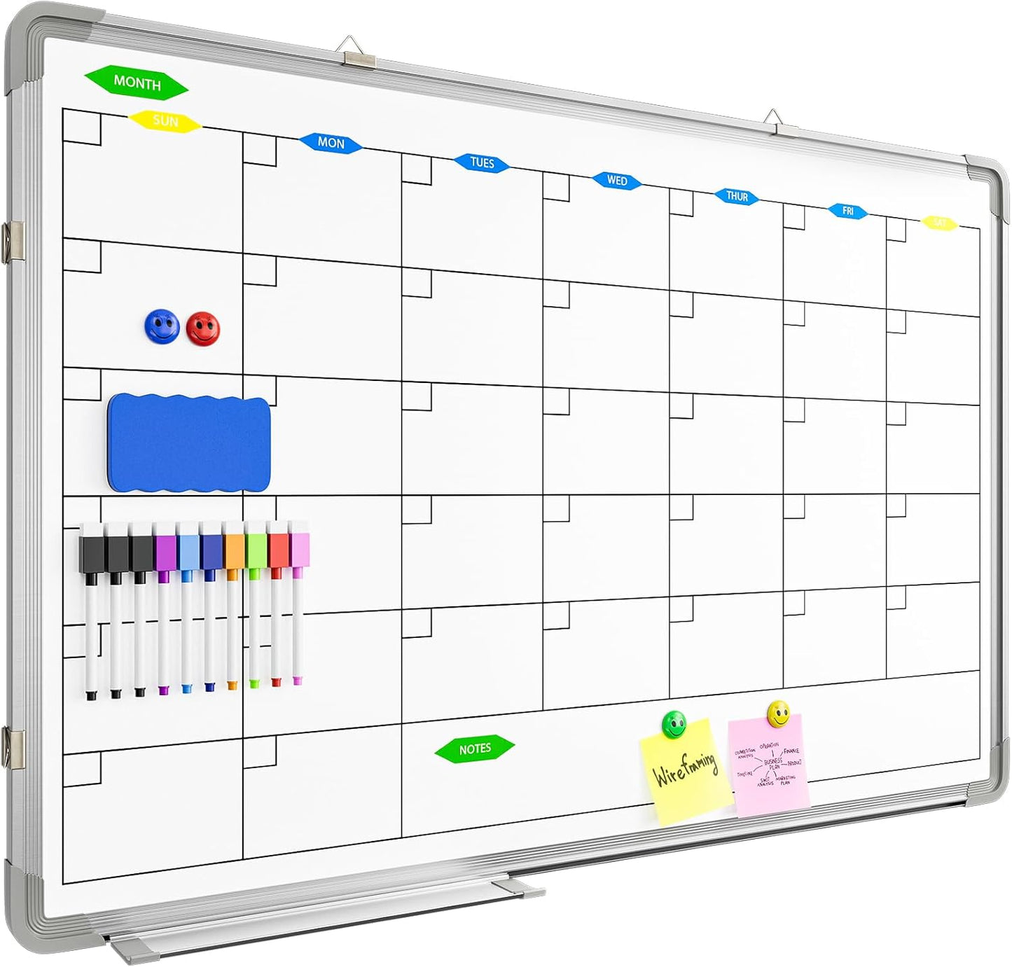Magnetic Dry Erase Board 24in X 36in for Monthly Planning