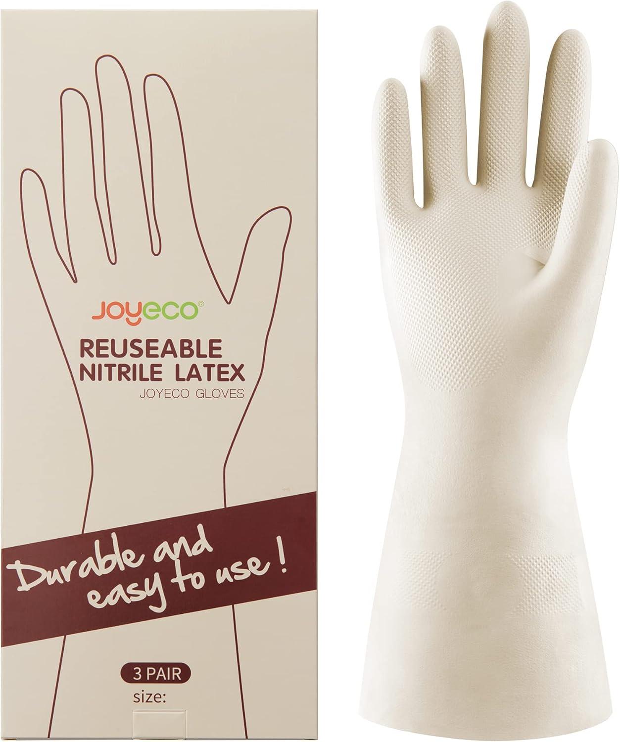 Reusable Rubber Cleaning Gloves | 3 Pairs | JOYECO