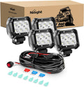Nilight 4in 18W LED Pod Lights 4-Pack - Bright Flood Beam for Trucks