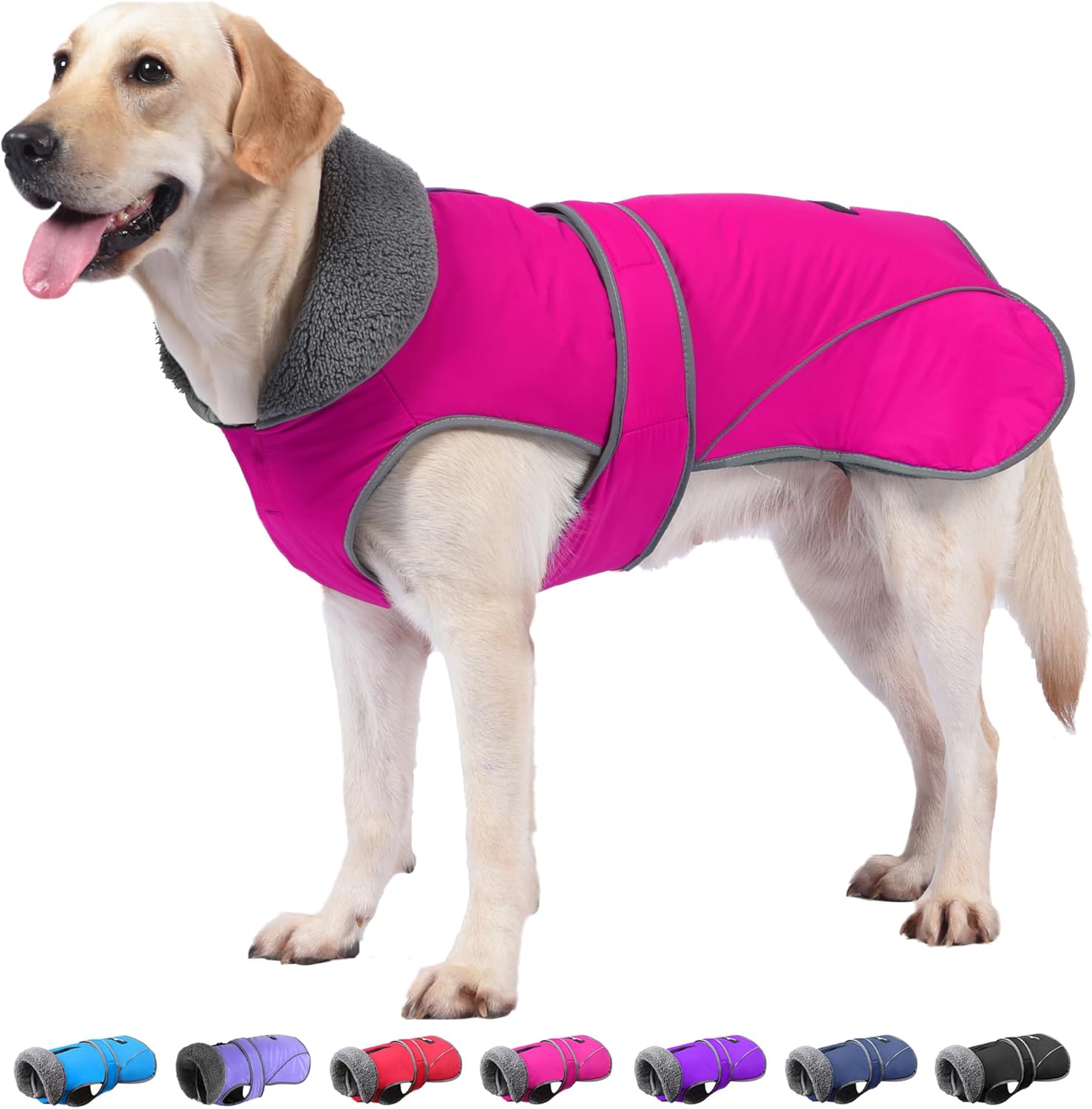 Dogcheer Waterproof Dog Coat for Cold Weather - Pink, L