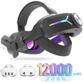 12,000mAh Battery Head Strap for Meta Quest 3/3S - Black RGB Comfort