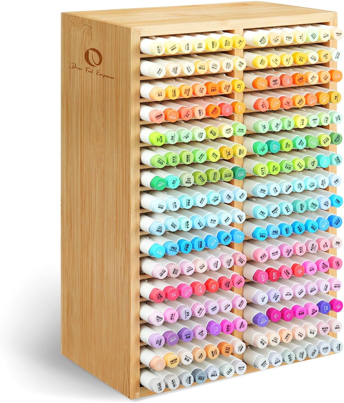 Ohuhu Bamboo Marker Organizer for 224 Markers and More