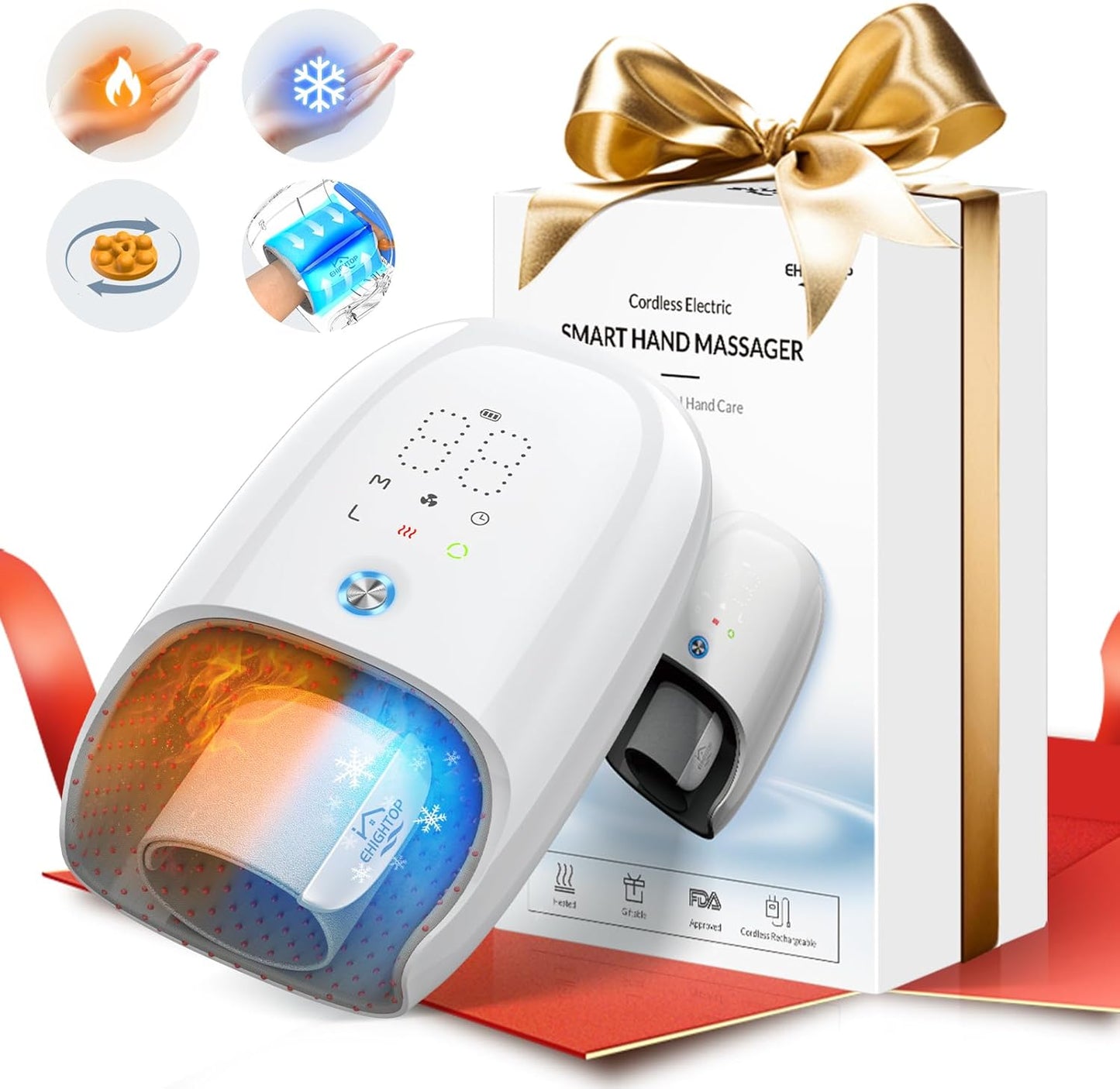 Hand Massager with Heat and Compression for Pain Relief