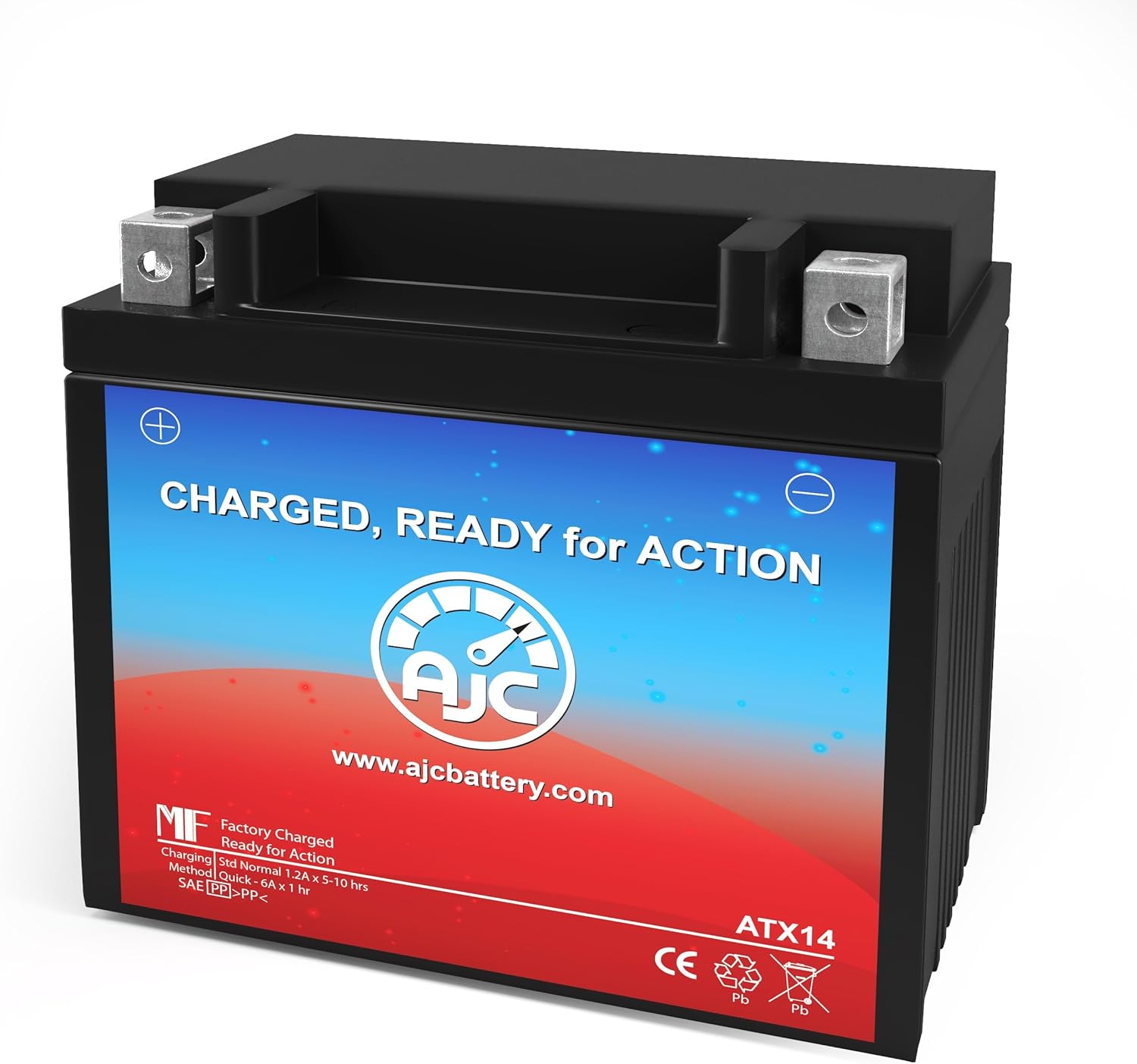 AJC Battery Replacement for Scorpion YTX14-BS Powersports Use