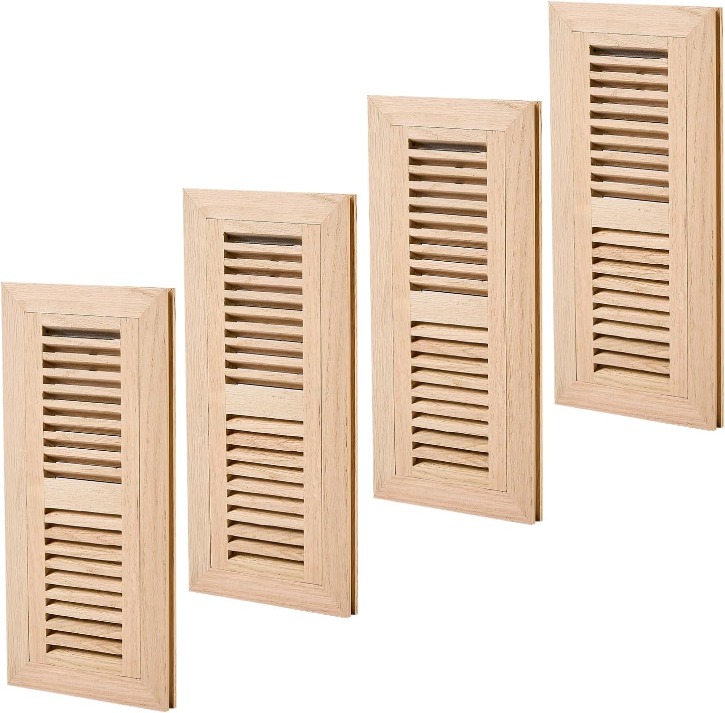 Homewell Red Oak Wood Floor Register 4 Pcs Pack 4x12 Inch