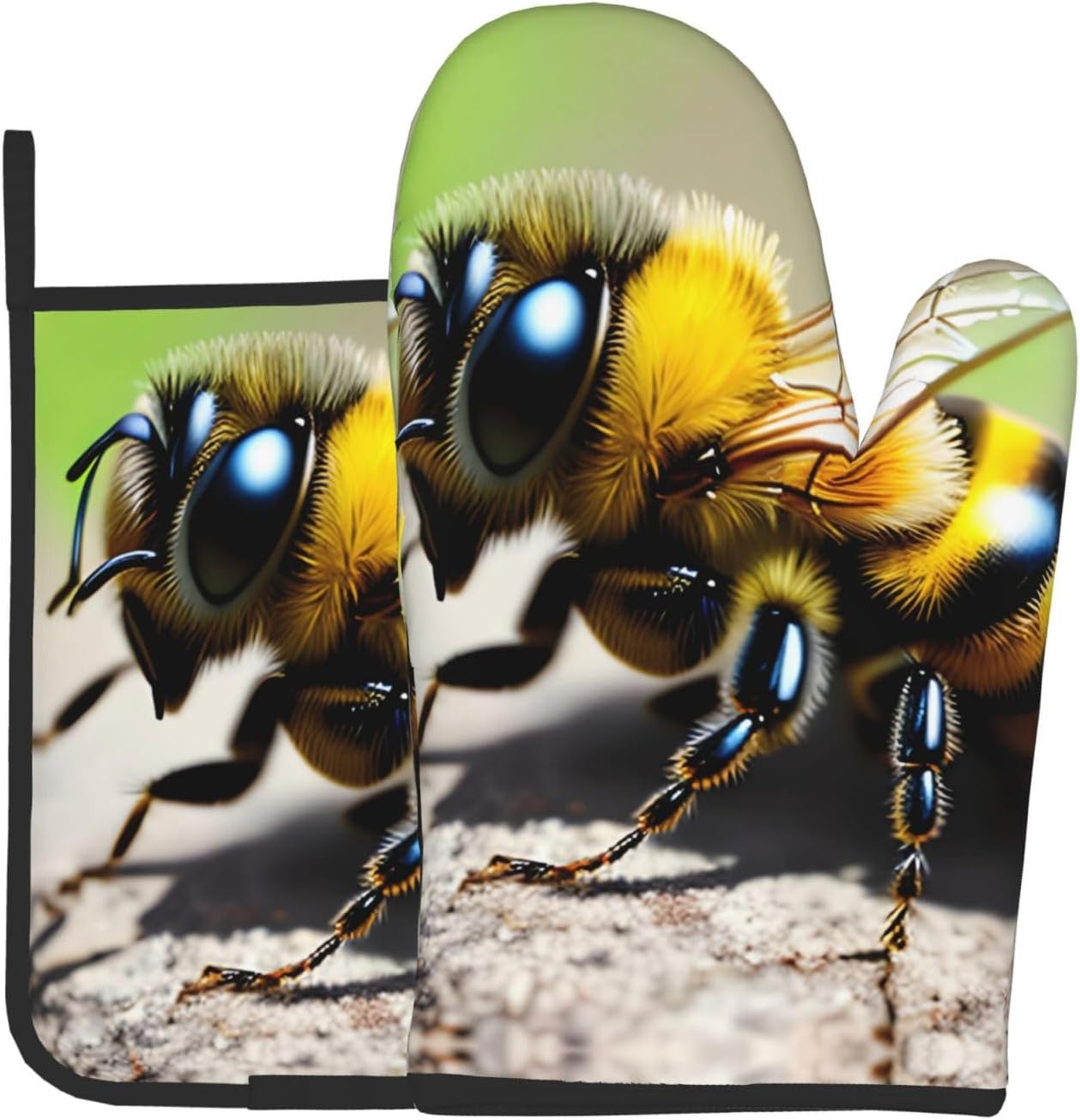 Cute Bee Pattern Heat-Insulating Gloves Set