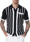 PJ PAUL JONES Mens Polo Shirts Vintage Striped Button Down