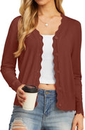 GRECERELLE Women's V-Neck Button Down Cardigan - Slim Fit Fashion