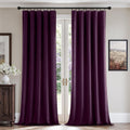 MIULEE Purple Orchid Velvet Curtains 90in Long - Luxury Thermal