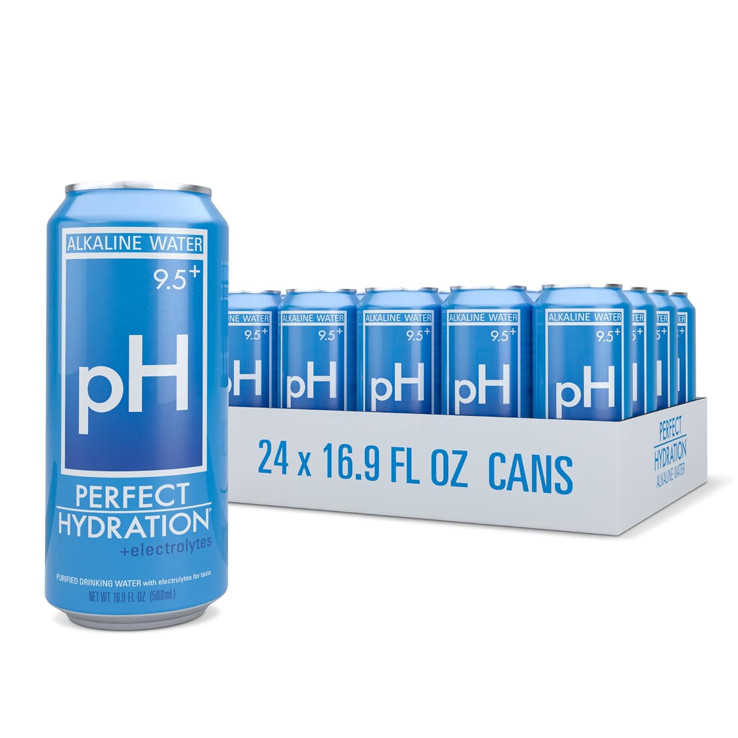 Perfect Hydration 9.5+ pH Alkaline Water in Recyclable Cans