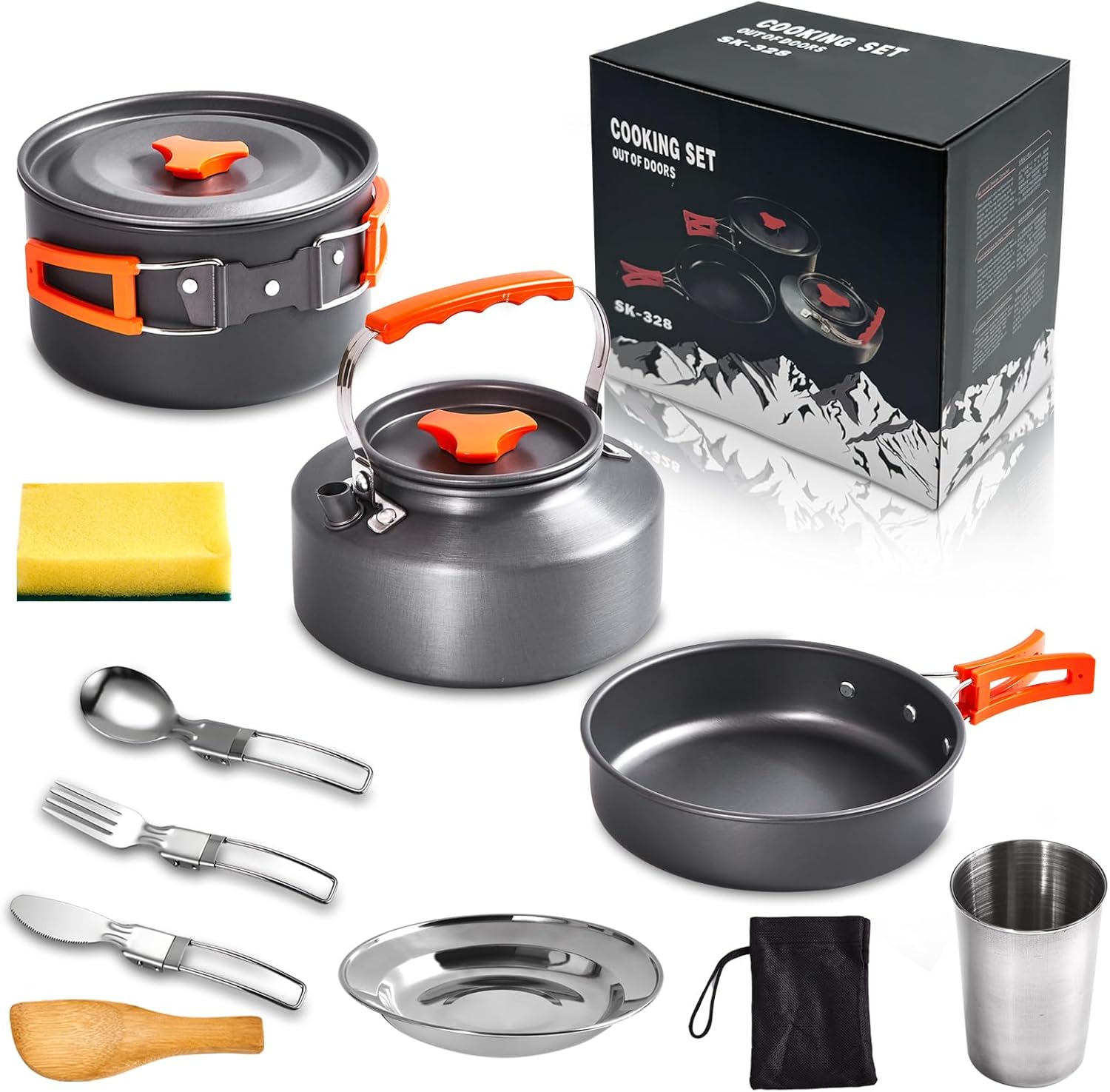 Non-Stick Camping Cookware Set - Lightweight & Portable