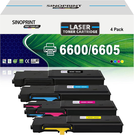 High Cap. Toner Set for Xerox Phaser 6600 WorkCentre 6605 Printer by SINOPRINT
