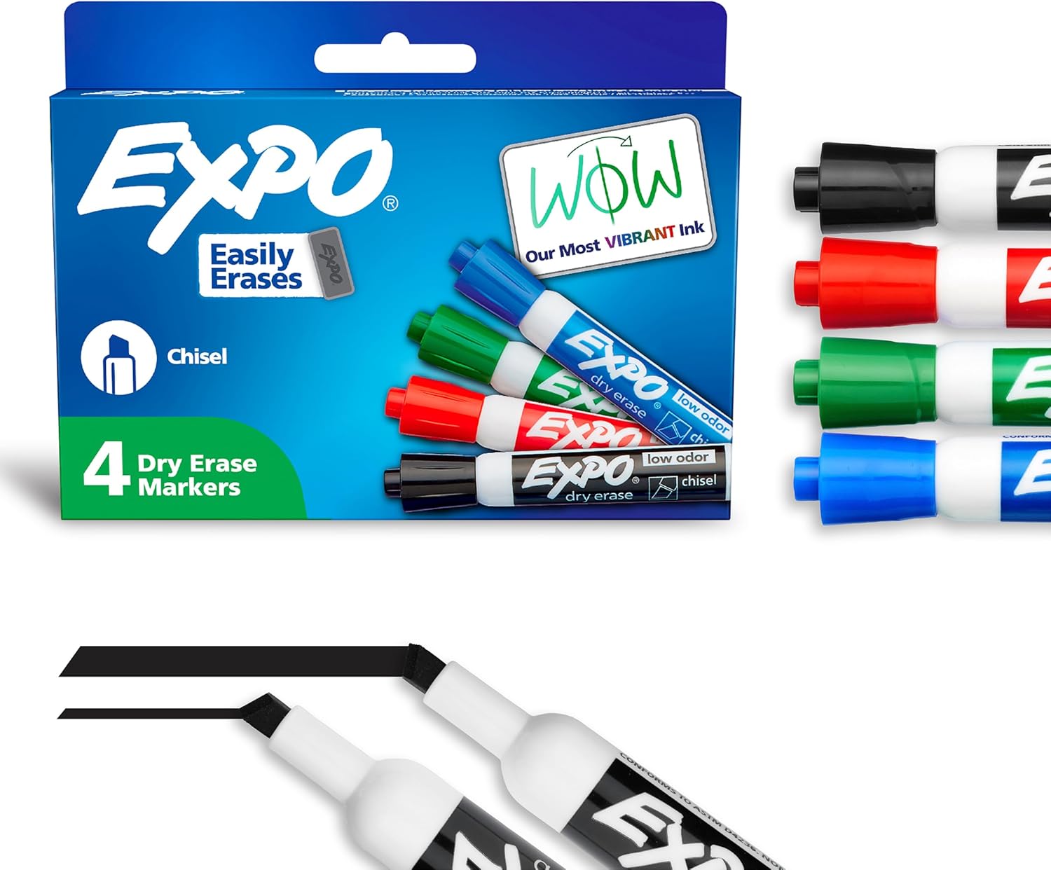 EXPO Dry Erase Markers with Vibrant Ink for Classroom Use