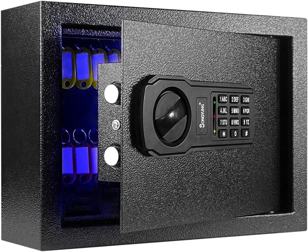25 Keys Cabinet Wall Safe with Sensor Light for Secure Storage
