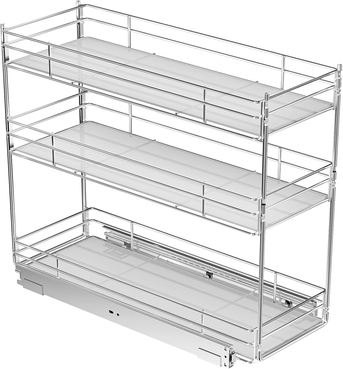 Pull Out Spice Rack for Narrow Cabinet - 3 Tier Organizer