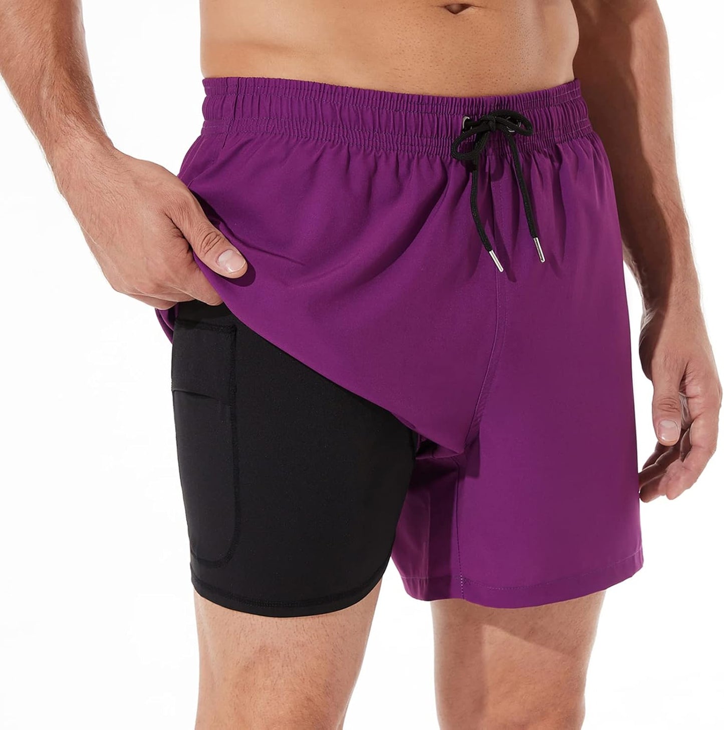 BRISIRA Mens Swim Trunks Quick Dry 5 inch Inseam Beach Shorts