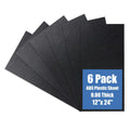 Kinlink Black ABS Plastic Sheet 12 x 24 x 0.06 in - Moldable DIY Sheet