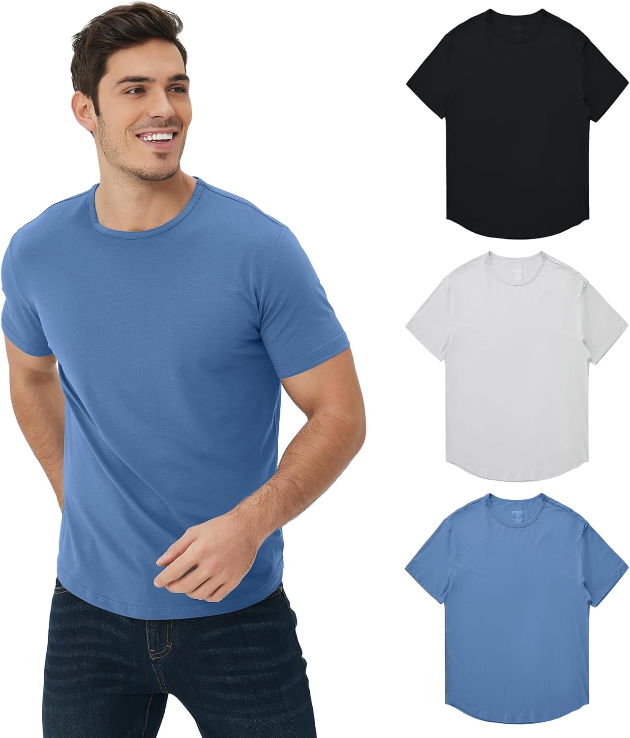 NETDRAW Men's Ultra Soft Bamboo Viscose T-Shirt for Comfort