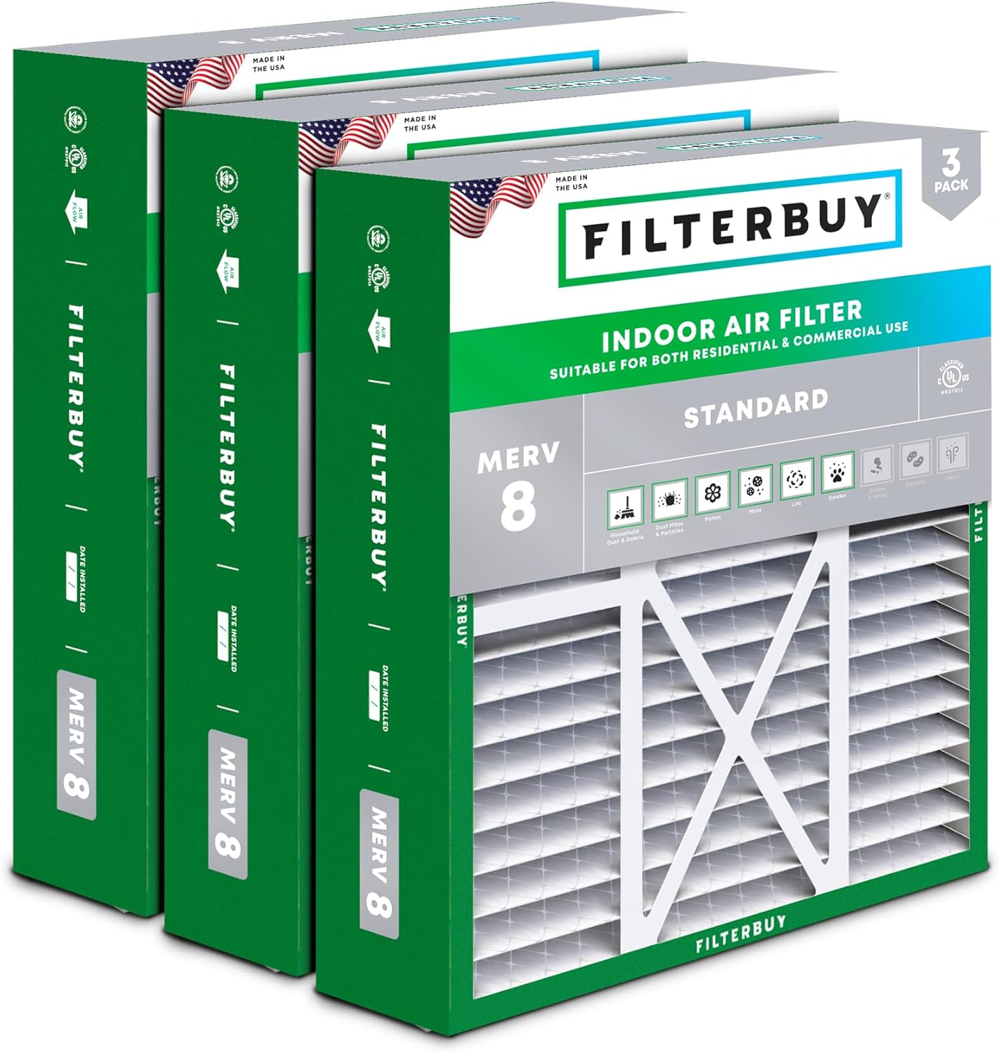 20x22x5 Air Filter MERV 8 for Dust and Allergy Defense