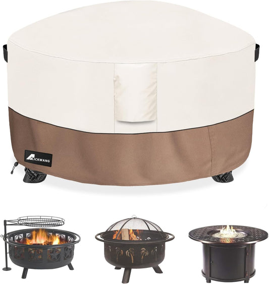 Round 60 Inch Fire Pit Cover Waterproof Heavy Duty Durable